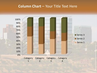 A City Skyline With Palm Trees In The Foreground PowerPoint Template