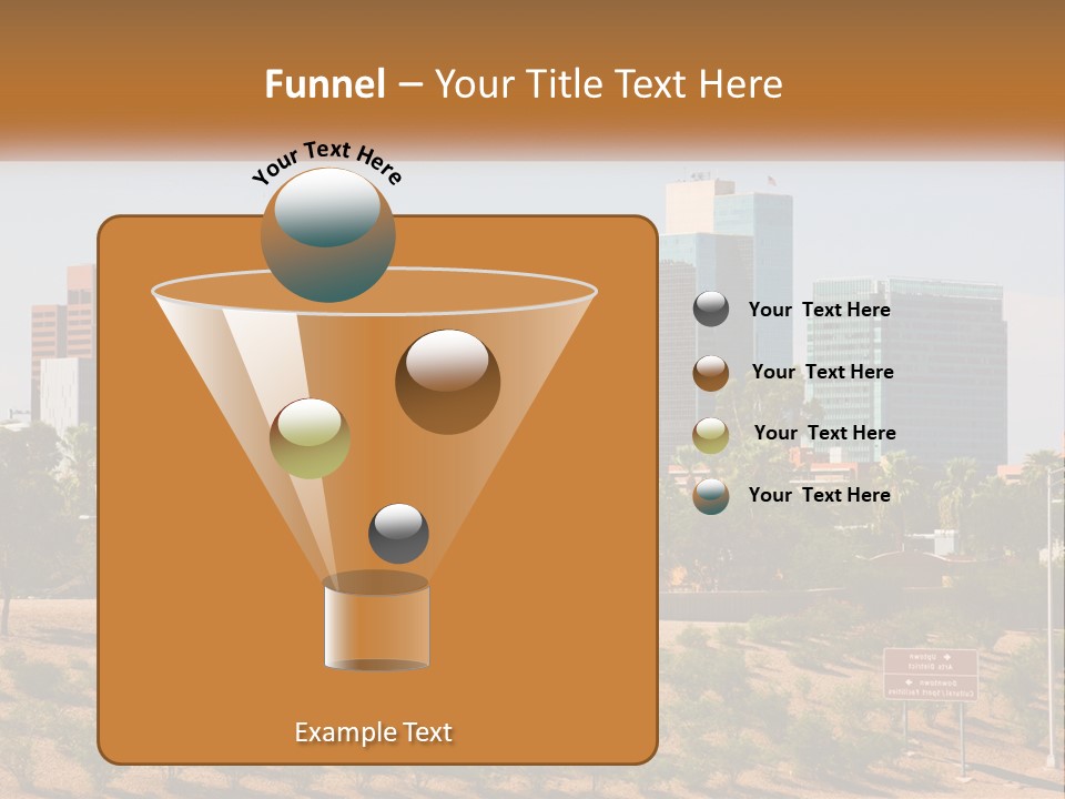 A City Skyline With Palm Trees In The Foreground PowerPoint Template