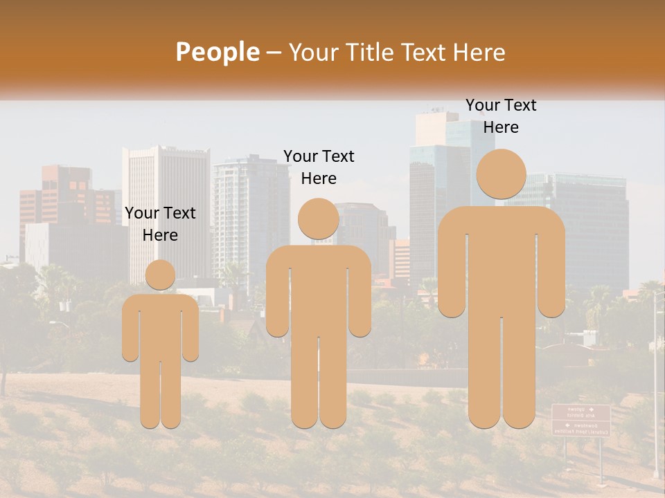 A City Skyline With Palm Trees In The Foreground PowerPoint Template