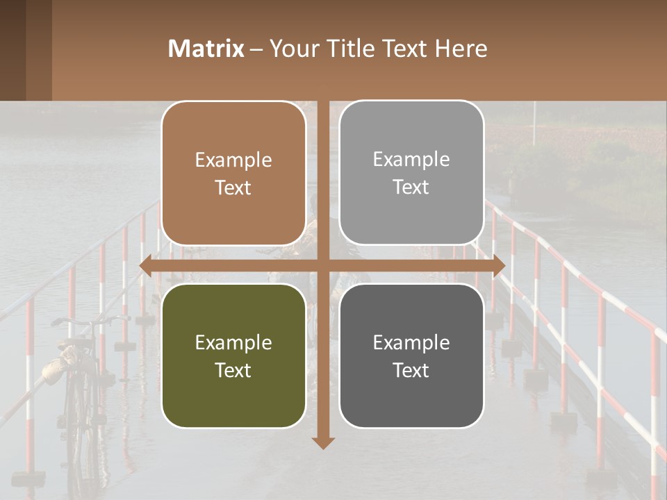 A Person Riding A Bike Across A Flooded Bridge PowerPoint Template