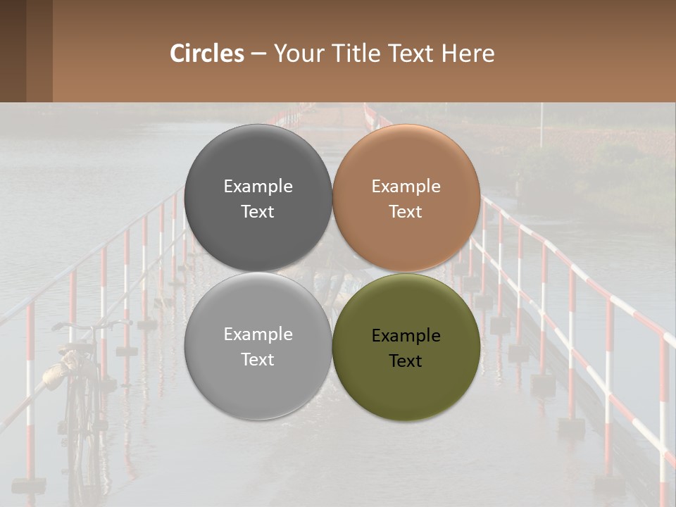 A Person Riding A Bike Across A Flooded Bridge PowerPoint Template