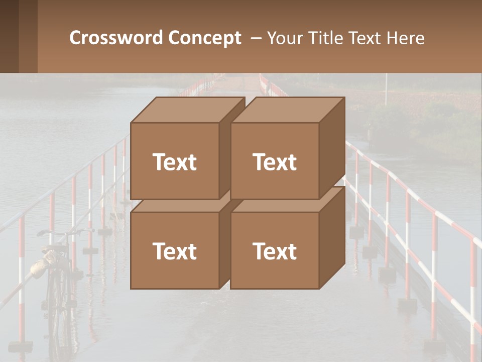 A Person Riding A Bike Across A Flooded Bridge PowerPoint Template