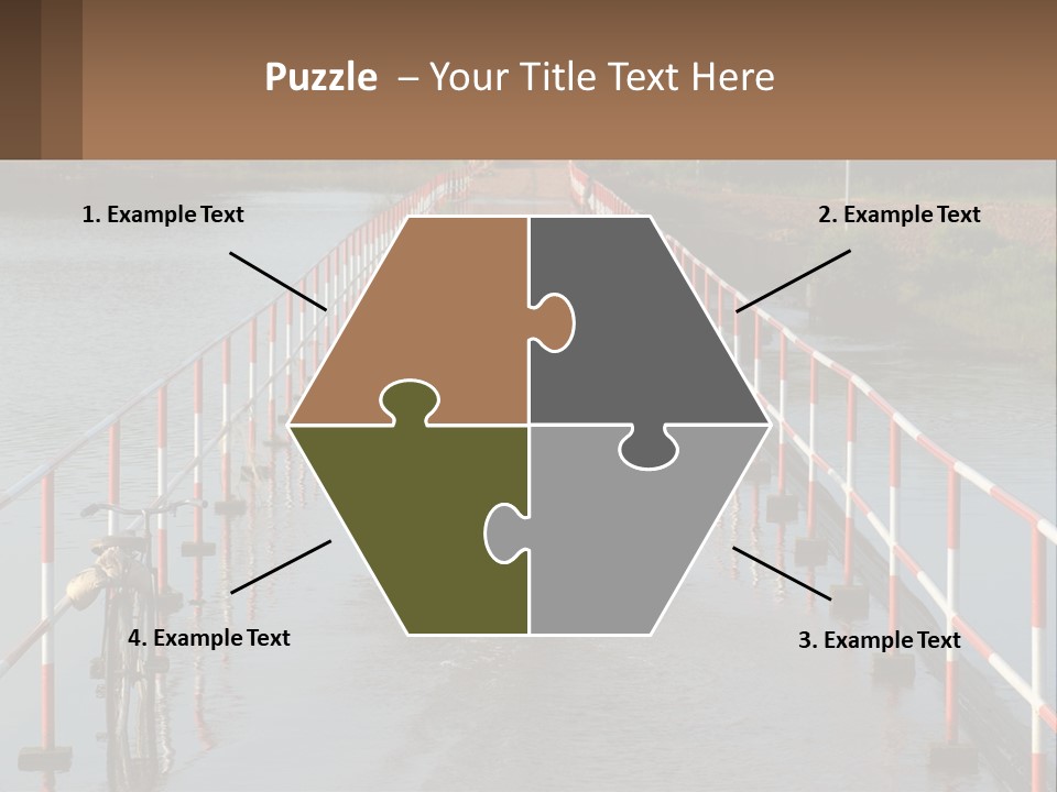 A Person Riding A Bike Across A Flooded Bridge PowerPoint Template