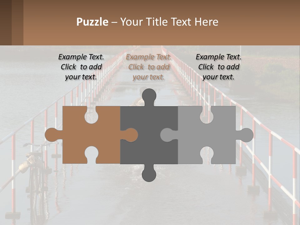 A Person Riding A Bike Across A Flooded Bridge PowerPoint Template