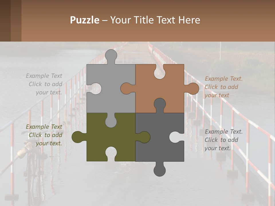 A Person Riding A Bike Across A Flooded Bridge PowerPoint Template