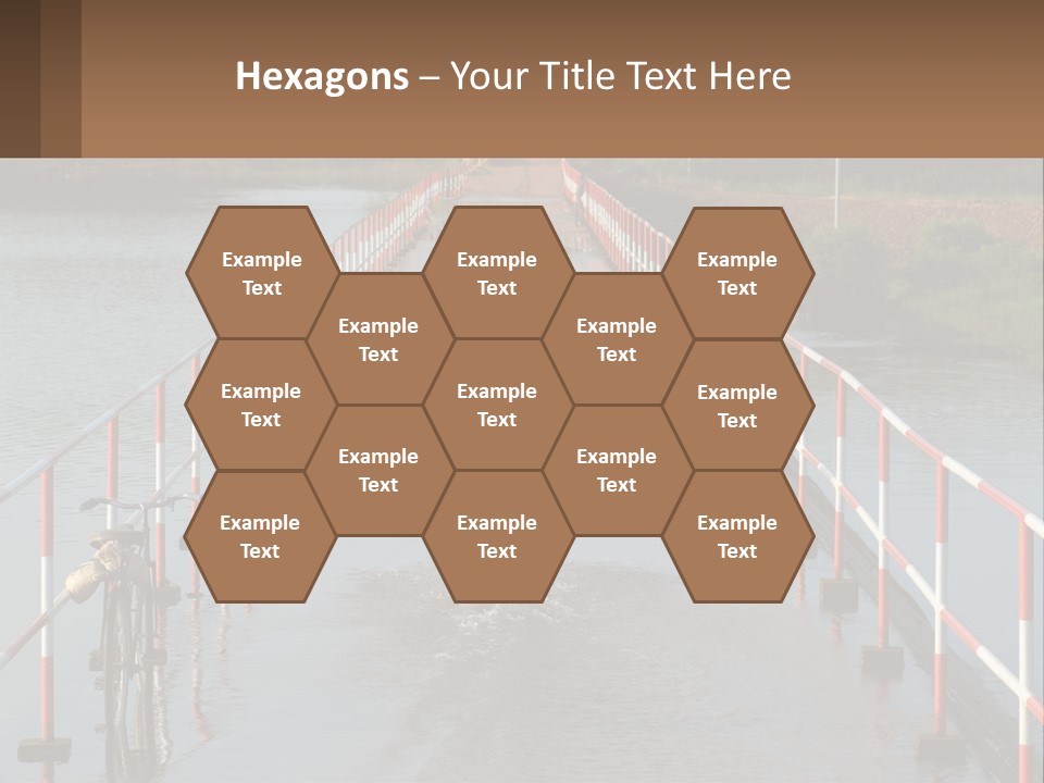 A Person Riding A Bike Across A Flooded Bridge PowerPoint Template