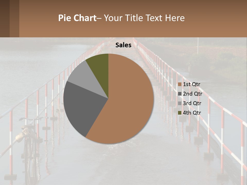 A Person Riding A Bike Across A Flooded Bridge PowerPoint Template