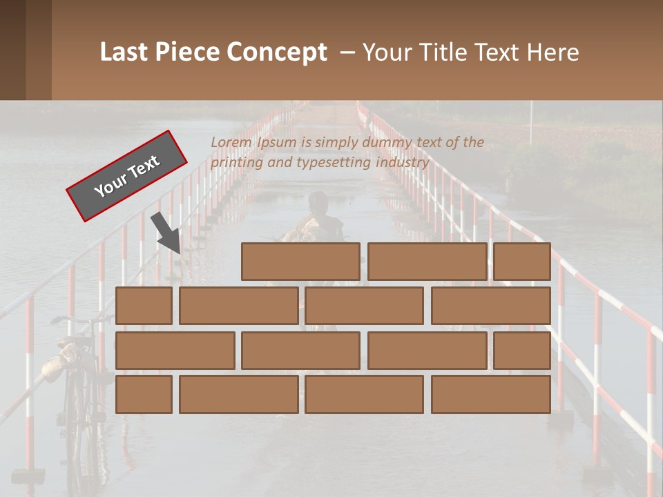 A Person Riding A Bike Across A Flooded Bridge PowerPoint Template