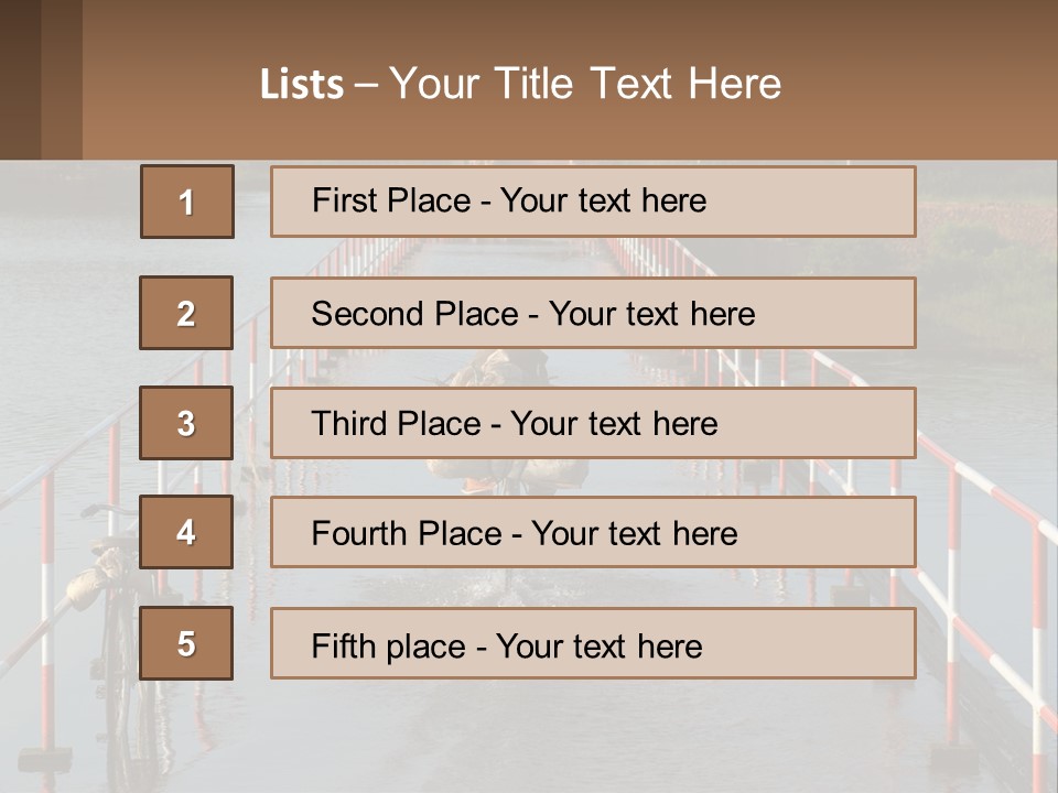 A Person Riding A Bike Across A Flooded Bridge PowerPoint Template