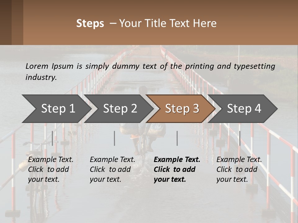 A Person Riding A Bike Across A Flooded Bridge PowerPoint Template