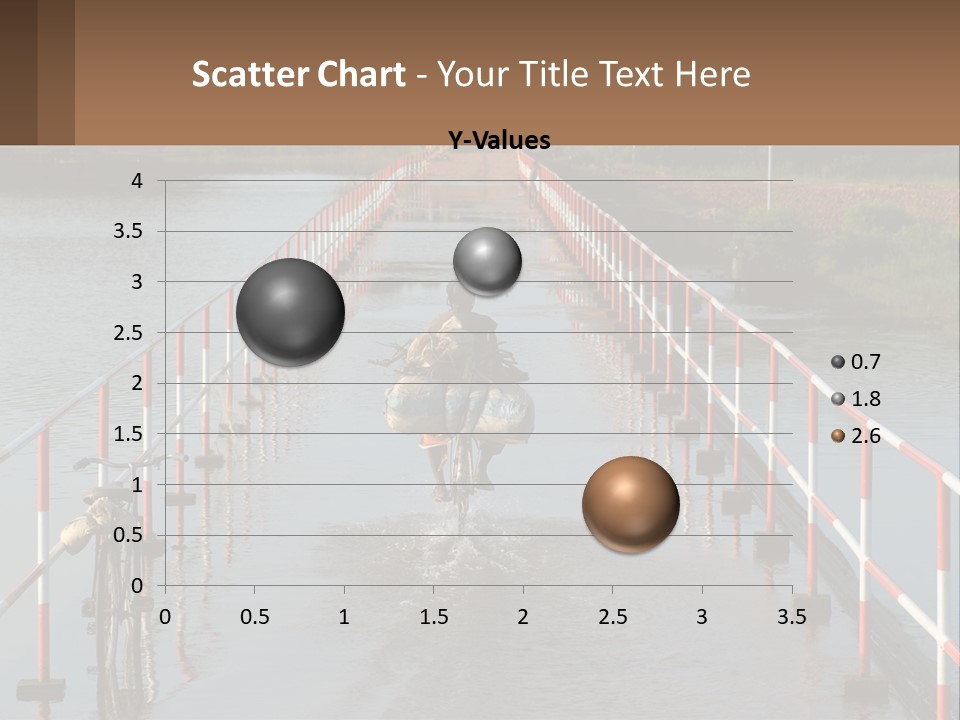 A Person Riding A Bike Across A Flooded Bridge PowerPoint Template