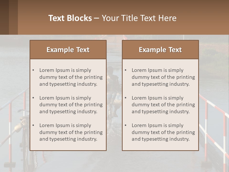 A Person Riding A Bike Across A Flooded Bridge PowerPoint Template