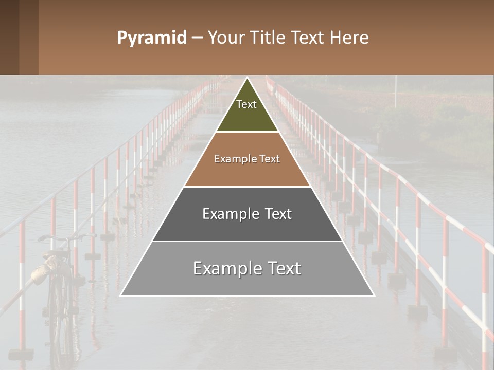 A Person Riding A Bike Across A Flooded Bridge PowerPoint Template