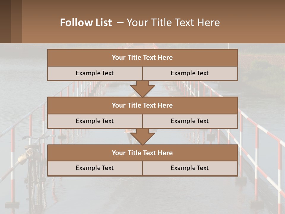 A Person Riding A Bike Across A Flooded Bridge PowerPoint Template