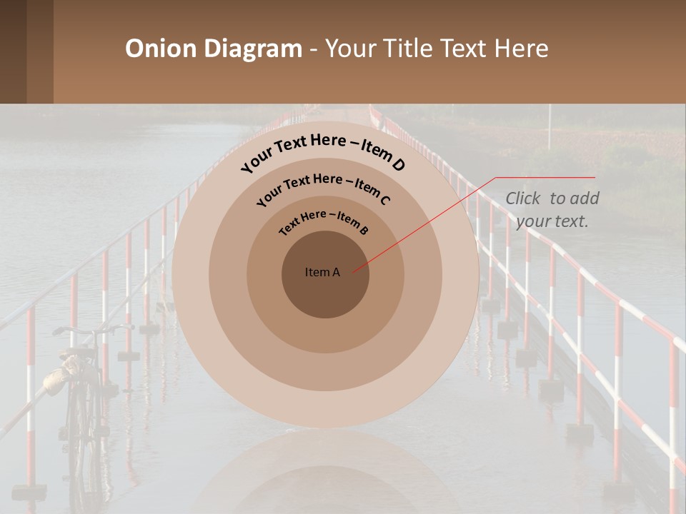 A Person Riding A Bike Across A Flooded Bridge PowerPoint Template