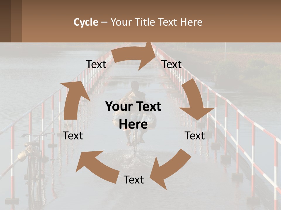 A Person Riding A Bike Across A Flooded Bridge PowerPoint Template