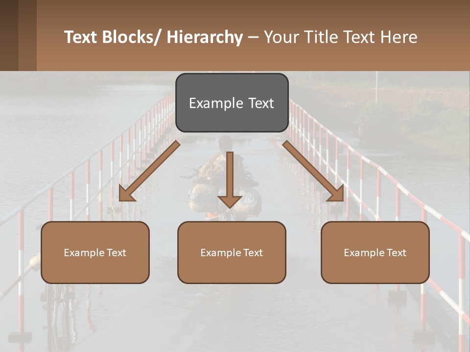 A Person Riding A Bike Across A Flooded Bridge PowerPoint Template