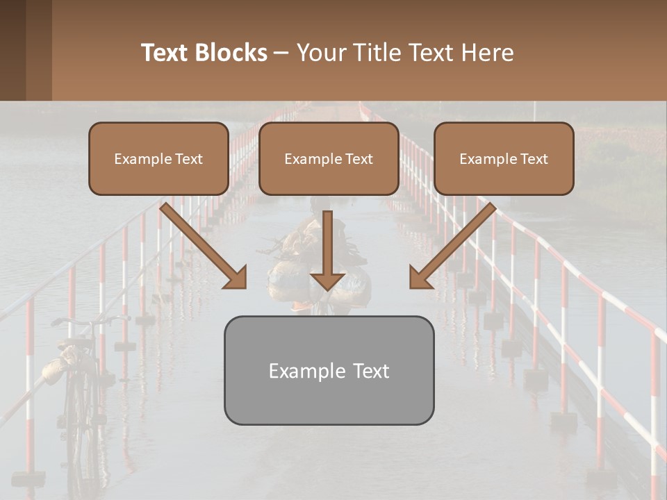 A Person Riding A Bike Across A Flooded Bridge PowerPoint Template