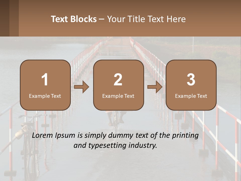 A Person Riding A Bike Across A Flooded Bridge PowerPoint Template