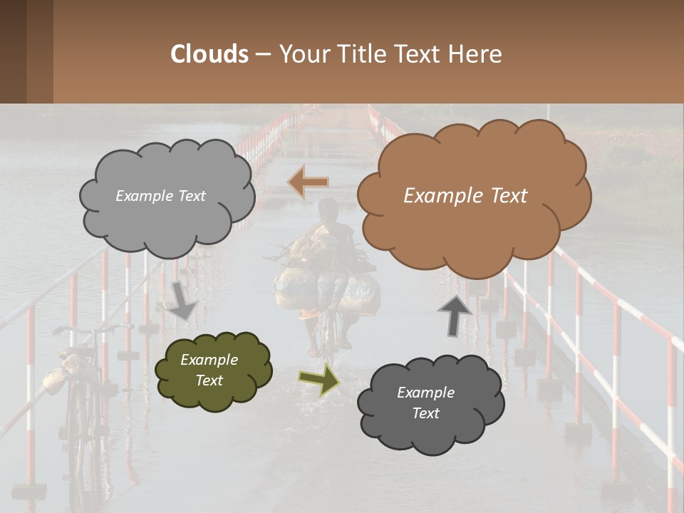 A Person Riding A Bike Across A Flooded Bridge PowerPoint Template