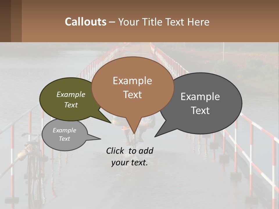 A Person Riding A Bike Across A Flooded Bridge PowerPoint Template
