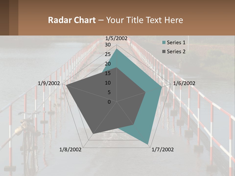 A Person Riding A Bike Across A Flooded Bridge PowerPoint Template