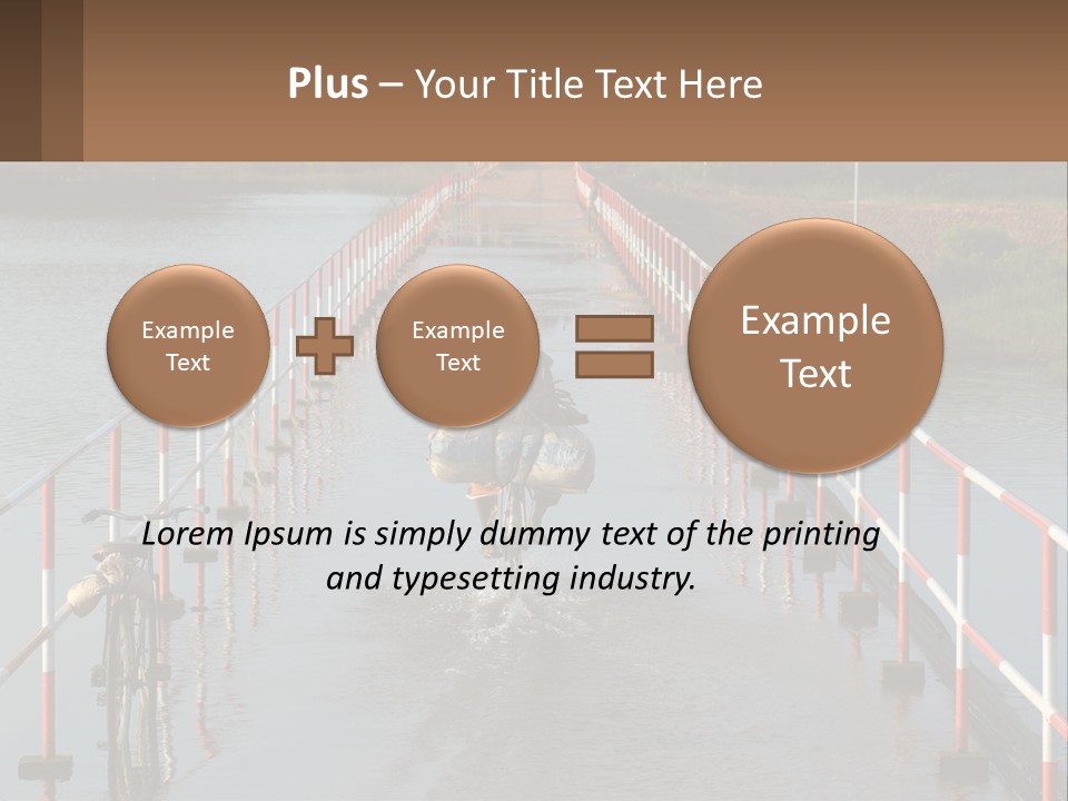 A Person Riding A Bike Across A Flooded Bridge PowerPoint Template