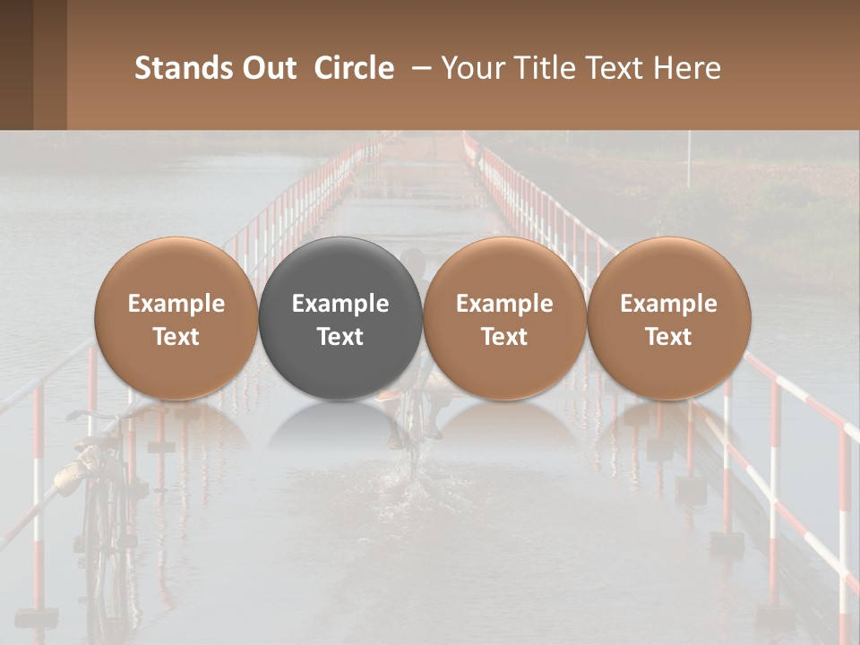 A Person Riding A Bike Across A Flooded Bridge PowerPoint Template