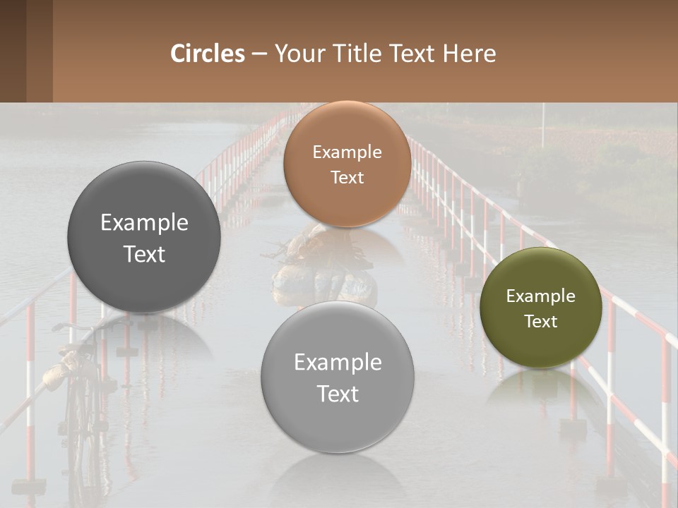 A Person Riding A Bike Across A Flooded Bridge PowerPoint Template