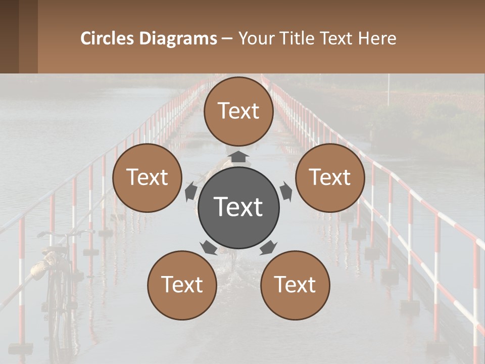 A Person Riding A Bike Across A Flooded Bridge PowerPoint Template