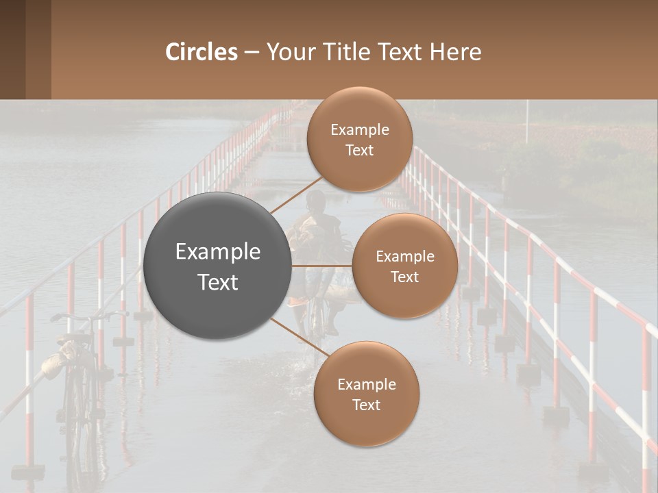 A Person Riding A Bike Across A Flooded Bridge PowerPoint Template