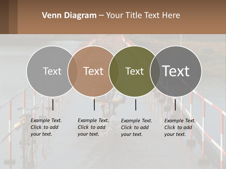 A Person Riding A Bike Across A Flooded Bridge PowerPoint Template