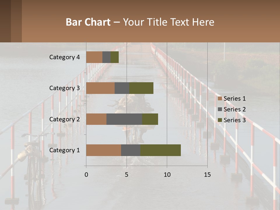 A Person Riding A Bike Across A Flooded Bridge PowerPoint Template