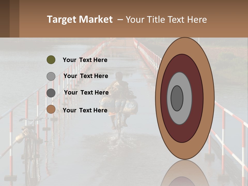 A Person Riding A Bike Across A Flooded Bridge PowerPoint Template