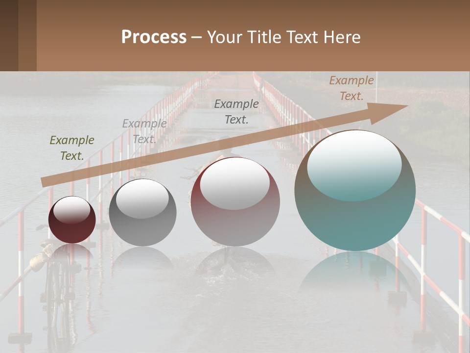 A Person Riding A Bike Across A Flooded Bridge PowerPoint Template