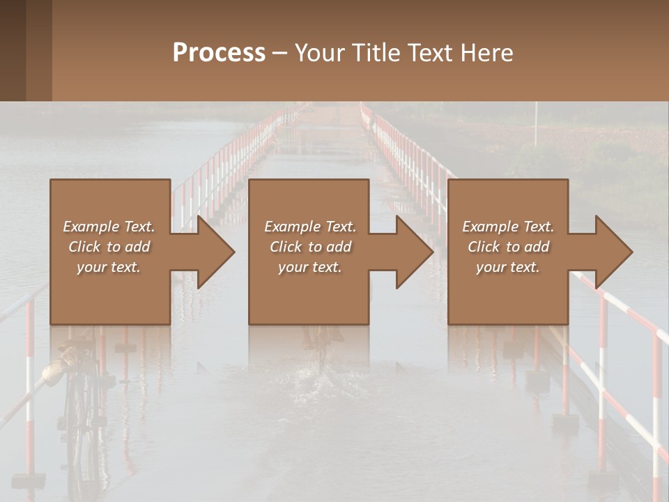 A Person Riding A Bike Across A Flooded Bridge PowerPoint Template