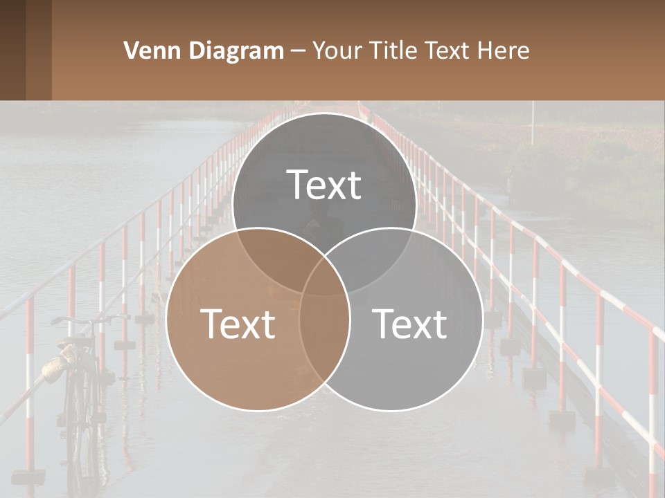 A Person Riding A Bike Across A Flooded Bridge PowerPoint Template