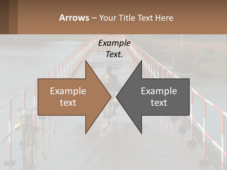 A Person Riding A Bike Across A Flooded Bridge PowerPoint Template