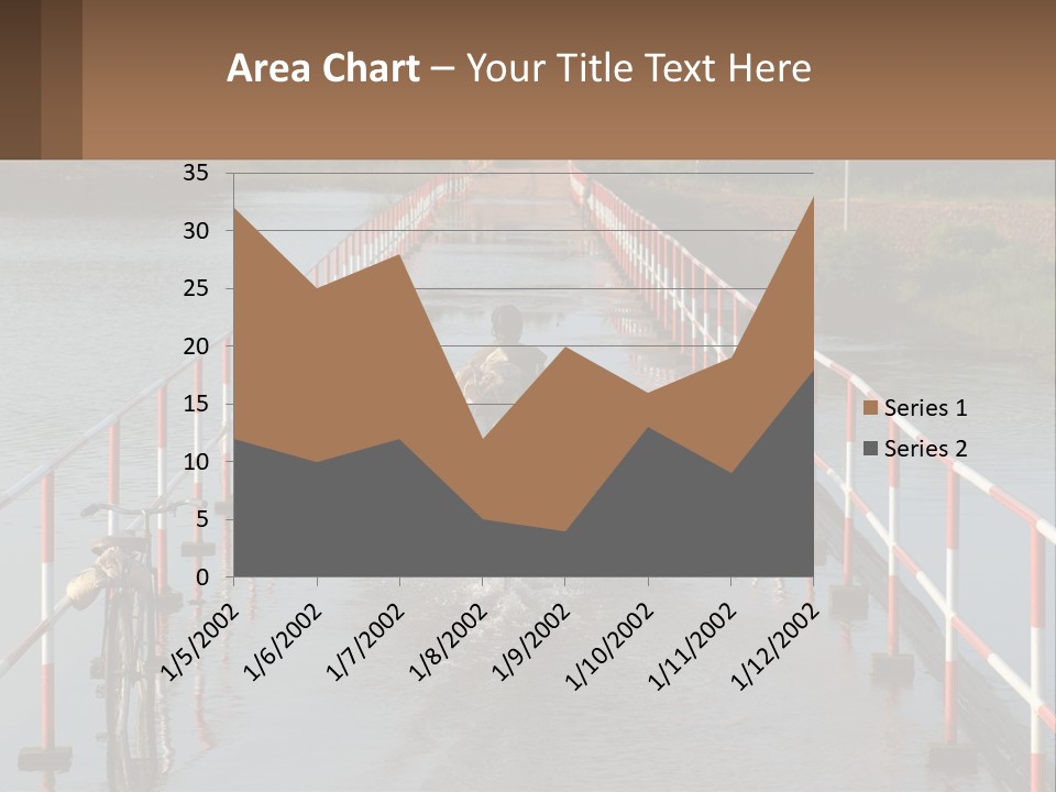 A Person Riding A Bike Across A Flooded Bridge PowerPoint Template