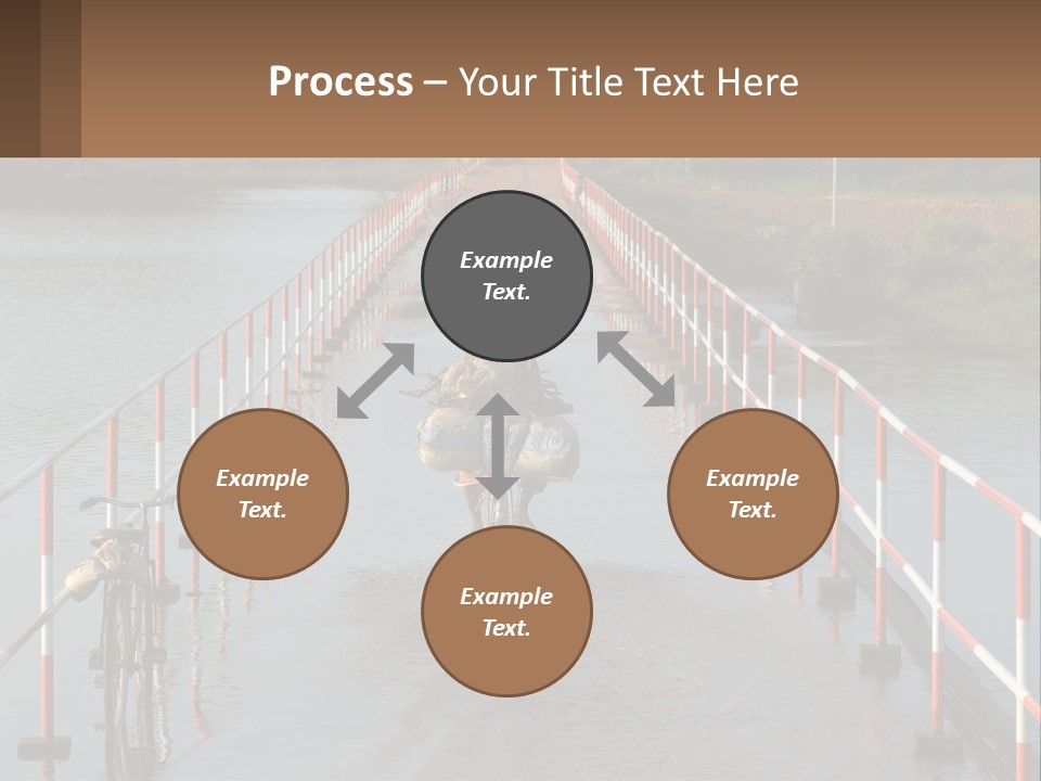 A Person Riding A Bike Across A Flooded Bridge PowerPoint Template