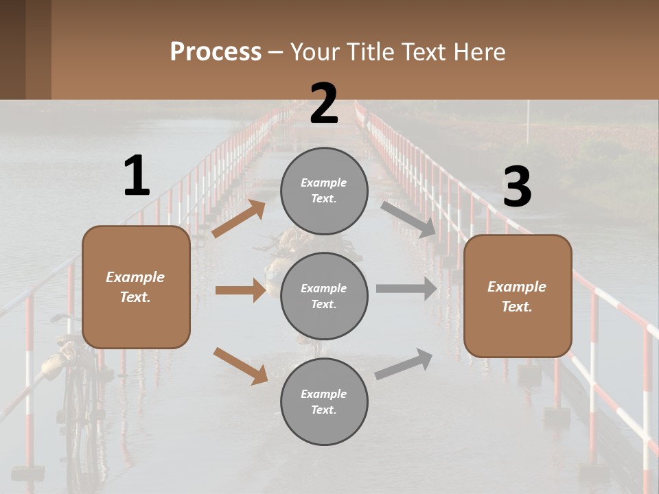 A Person Riding A Bike Across A Flooded Bridge PowerPoint Template