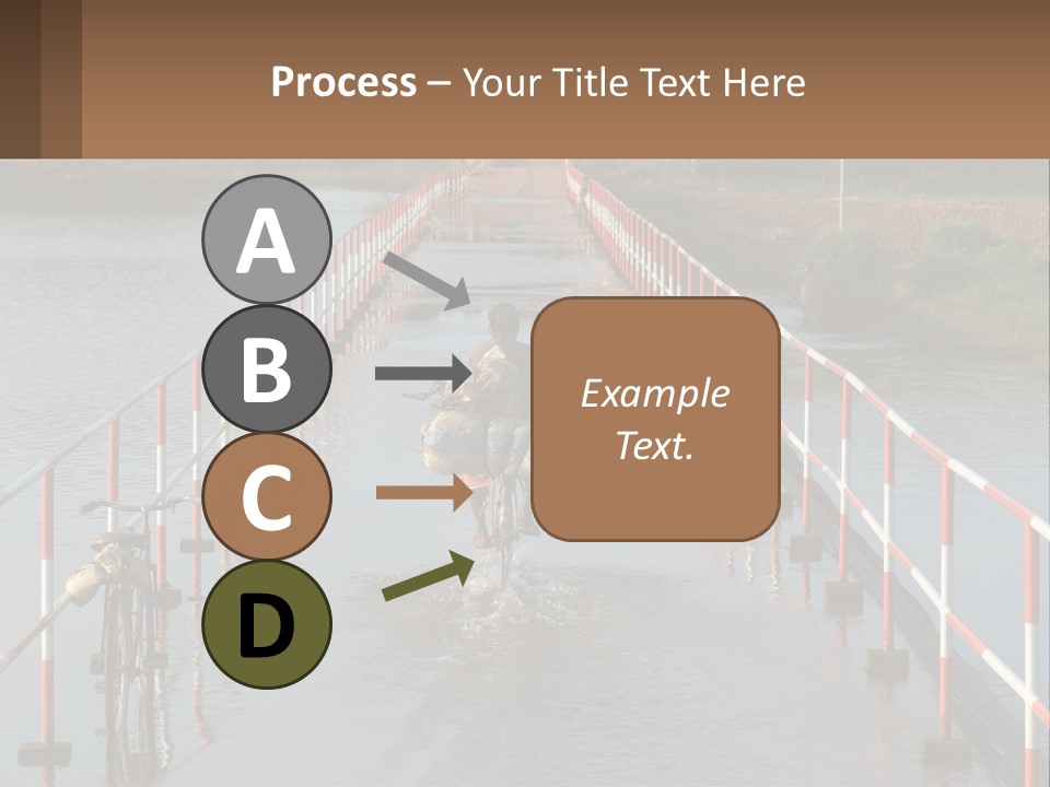 A Person Riding A Bike Across A Flooded Bridge PowerPoint Template