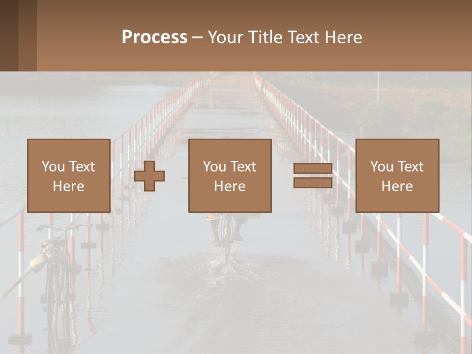 A Person Riding A Bike Across A Flooded Bridge PowerPoint Template