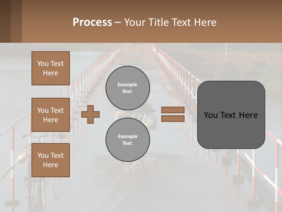 A Person Riding A Bike Across A Flooded Bridge PowerPoint Template