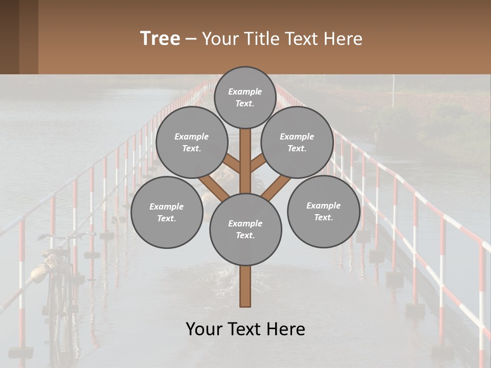 A Person Riding A Bike Across A Flooded Bridge PowerPoint Template