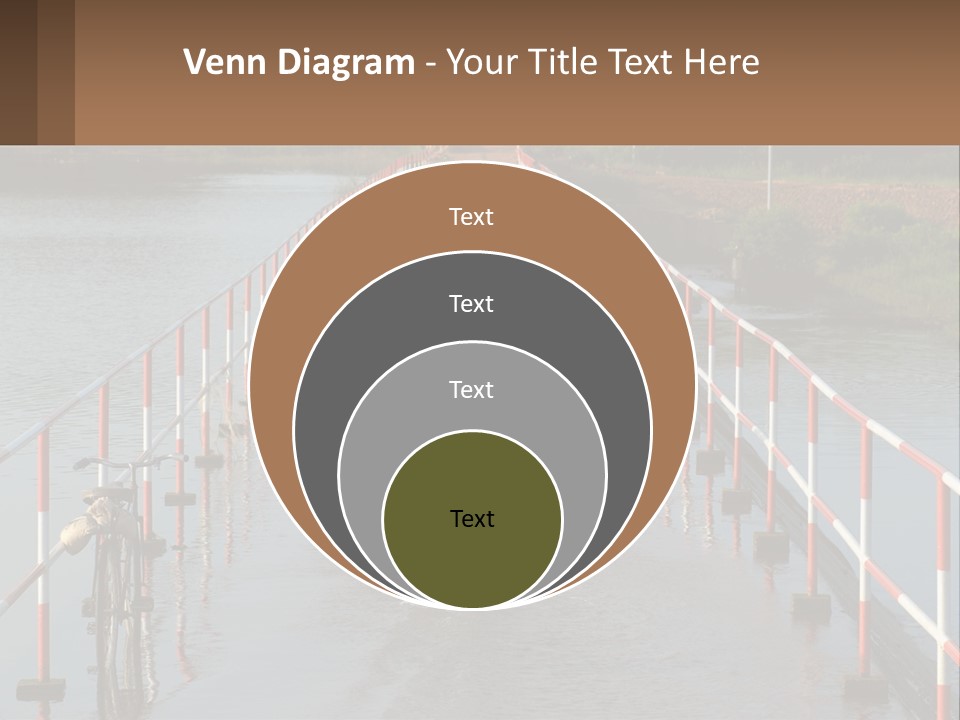 A Person Riding A Bike Across A Flooded Bridge PowerPoint Template