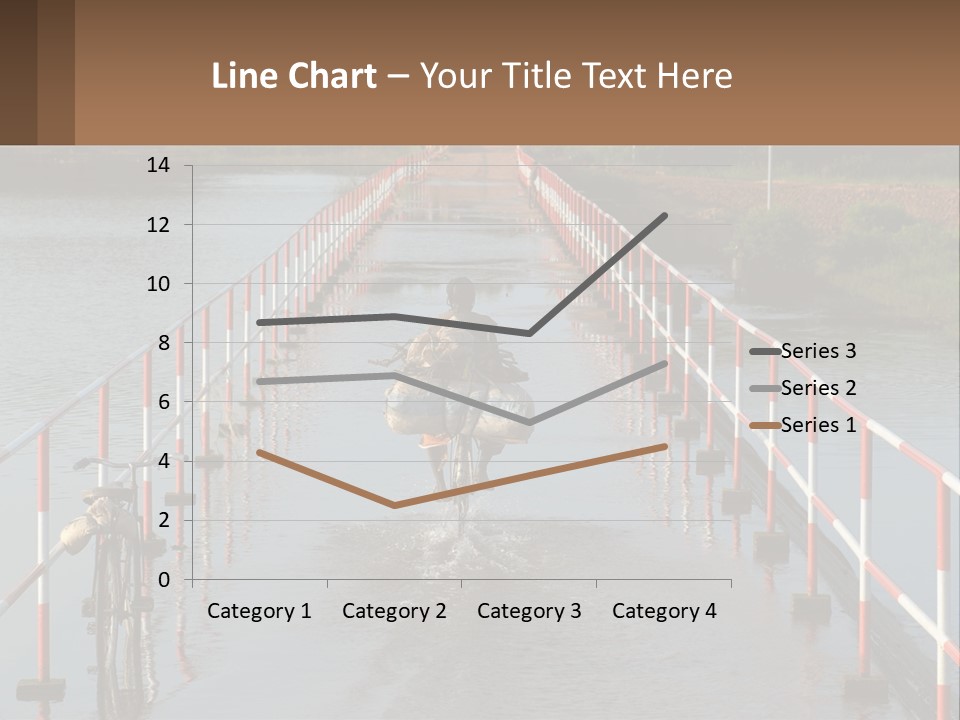 A Person Riding A Bike Across A Flooded Bridge PowerPoint Template