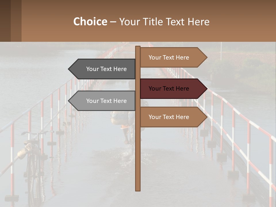 A Person Riding A Bike Across A Flooded Bridge PowerPoint Template
