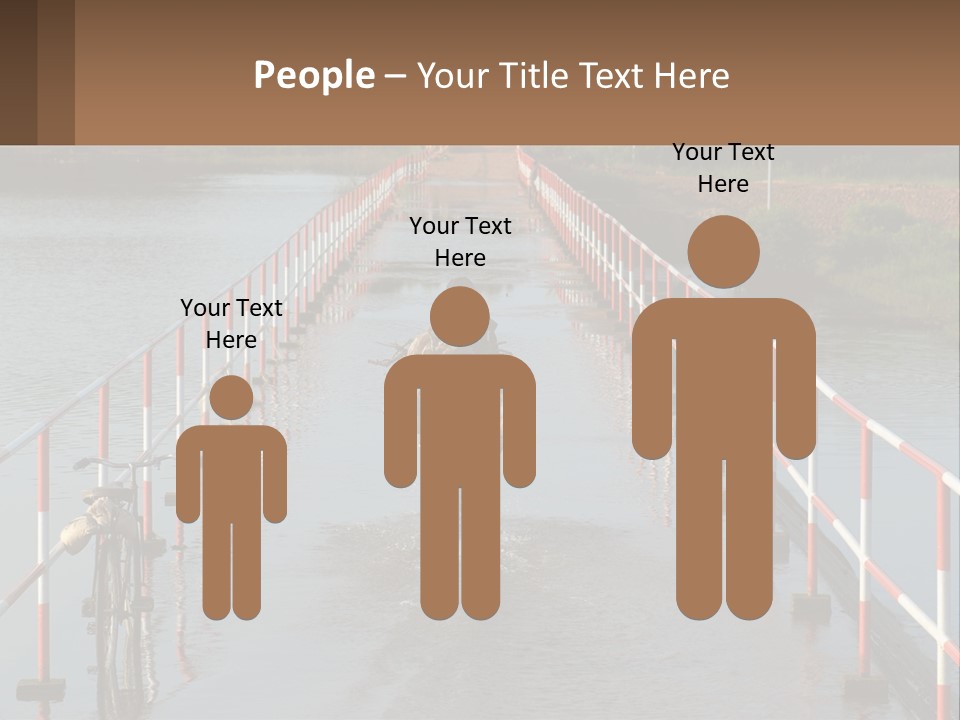 A Person Riding A Bike Across A Flooded Bridge PowerPoint Template