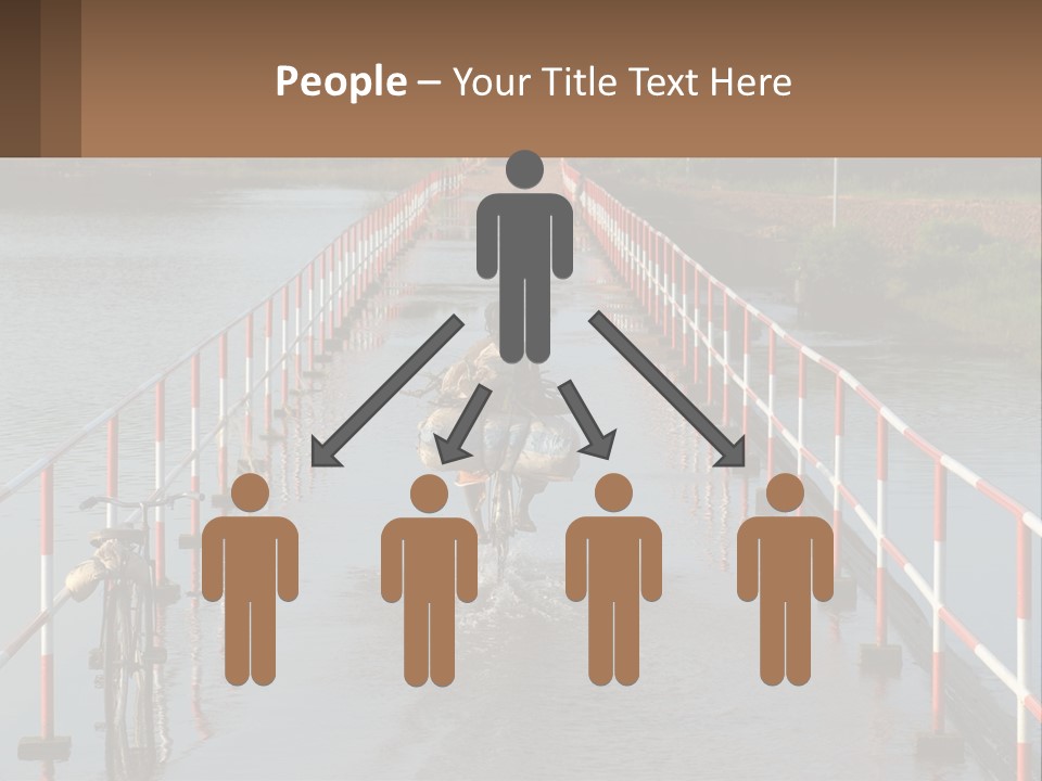 A Person Riding A Bike Across A Flooded Bridge PowerPoint Template